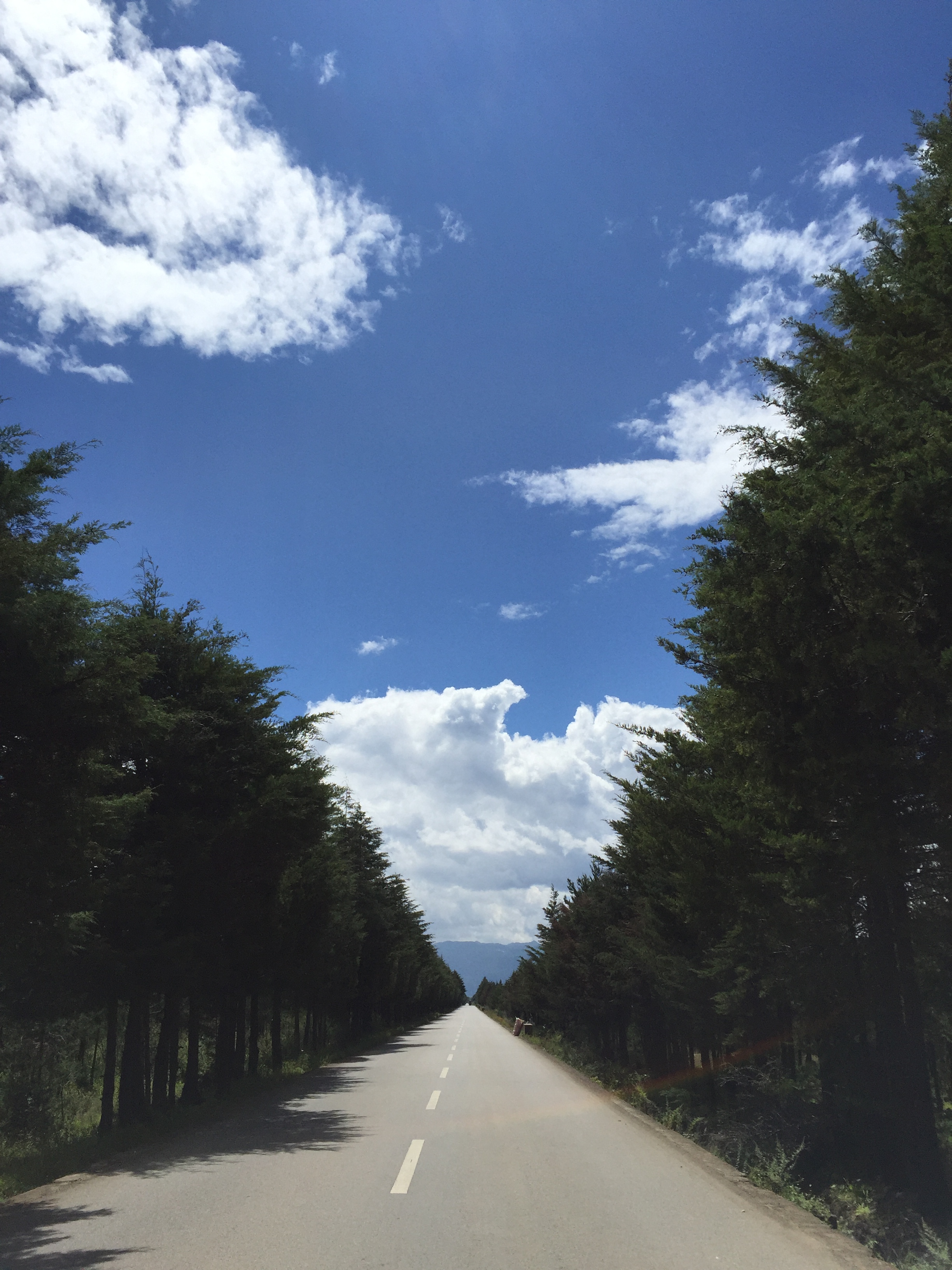 一路开来 万里晴空 天高云淡