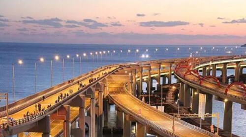  大连老虎滩海洋公园-市内1日游>亲子,亲海** 星海湾跨海大桥 市内