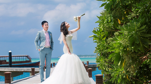 马尔代夫神仙珊瑚岛驻岛蜜月婚拍加婚礼游 马