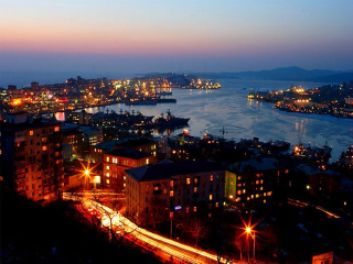 海参崴城市夜景