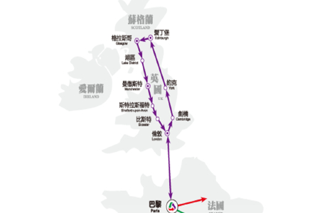<英格兰苏格兰深度6晚7日循环游>巴黎集散 白金汉宫 大本钟 剑桥 湖区国家公园 爱丁堡 （当地游）