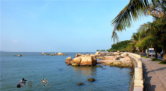 海滨浴场金沙滩:九月中旬的珠海依然30°c,来到南海海滨浴场一起投入