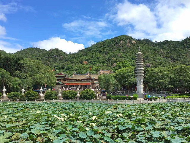 南普陀寺位于福建省厦门市东南五老峰下,面临碧澄海港,该寺占地面积