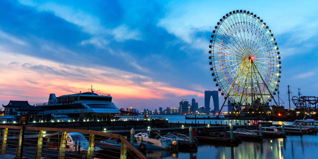  摩天轮-夜游金鸡湖轮--自驾2日浪漫游>苏州新城花园酒店 门票自选