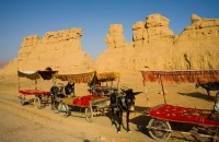 骑驴车游黄河石林国家地质公园