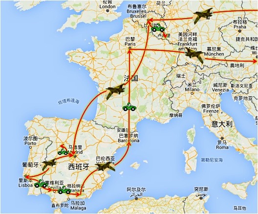 行程的规划自然是以西班牙为中心,马德里,巴塞罗那,塞戈维亚,塞维利亚
