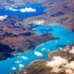 Aerial View of Yamdrok Lake, Tibet