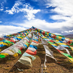 Prayer Flags at Tangra Yumco, Tibet