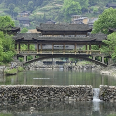 中国、贵州、黔东、南西江千户苗寨风雨桥_6646