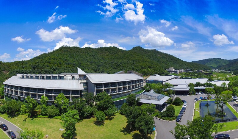 上帝之眼瞰宁波东钱湖 绿水青山蓝天碧水