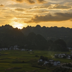 贵州兴义市万峰林日落_1588