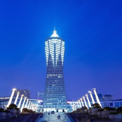 杭州西湖文化广场环球中心夜景_17599