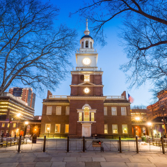 Independence Hall National Historic Park Philadelphia at twilight