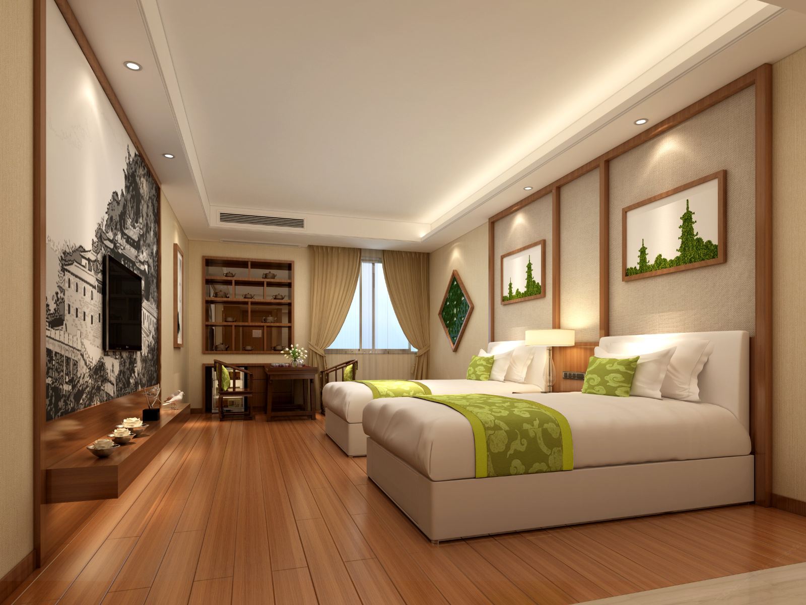 六大茶系双床房