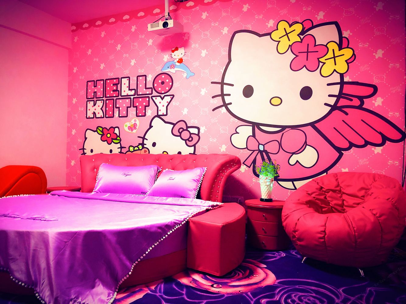 hellokitty粉红记忆影院主题房