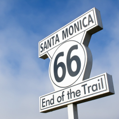 End of the trail sign in Santa Monica, route 66