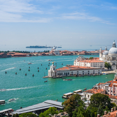 Aerial View of Santa Maria della Salute Church, Venice, Italy