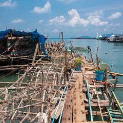 Bay in the fishing village of Bang Bao in Thailand