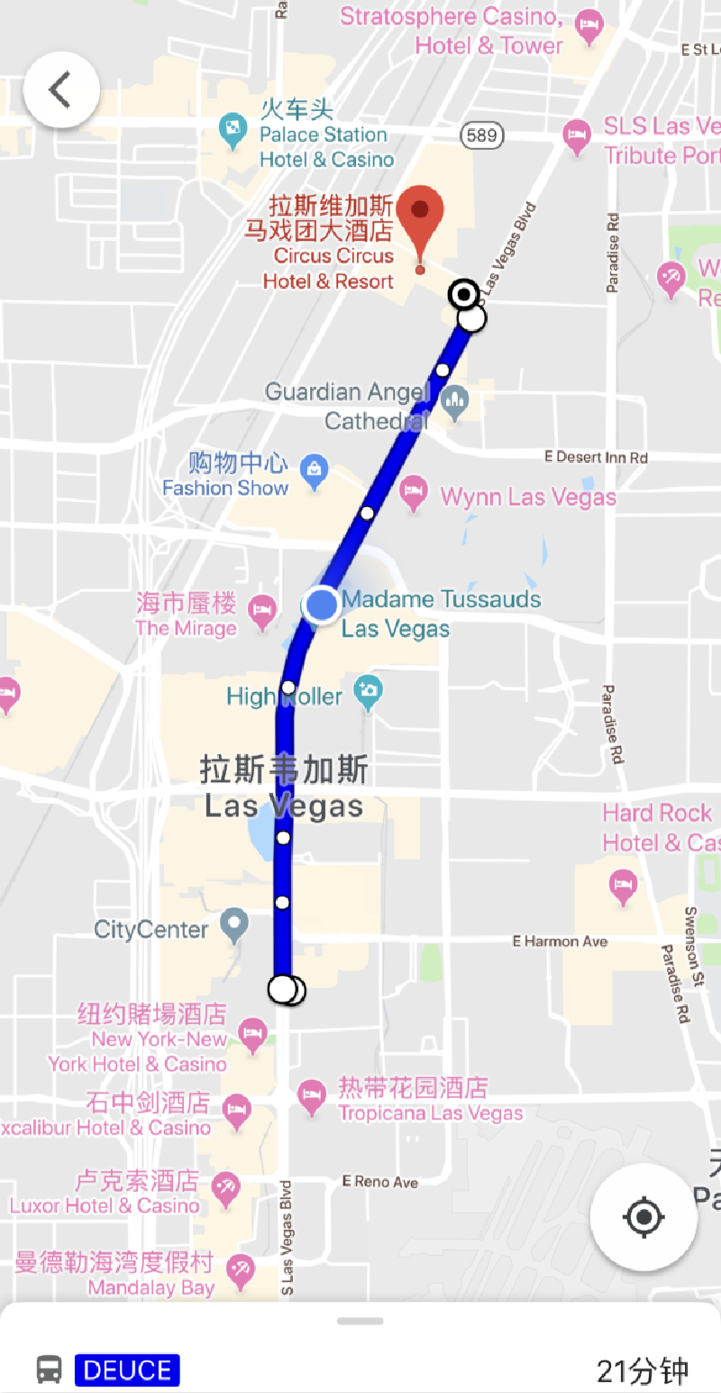 拉斯维加斯大道地图