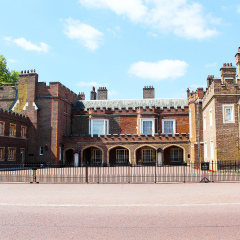 Outside, exterior view of St James Palace facade, London UK