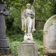 Highgate Cemetery, Highgate, London. There are approximately 170,000 people buried in around 53,000 graves in Highgate Cemetery, notable for many of the people buried there inc. Karl Marx