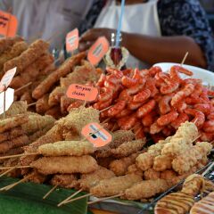 Street thai food skewer