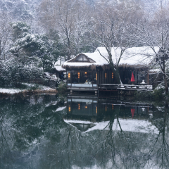 杭州浴鹄湾雪景风光