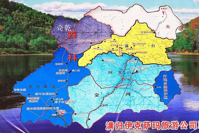 满归,奇乾,阿龙山,金河,莫尔道嘎的地理位置