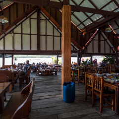 Phang Nga Bay, Thailand - Mar 26, 2018 : Koh Panyee Village Restaurant.
