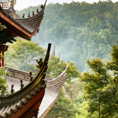 The roof of main hall at Lingyin temple in hangzhou, China.