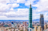 登台北101大楼，观台湾夜色