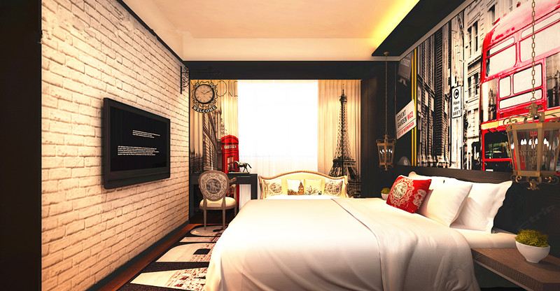 情侣艺术大床房