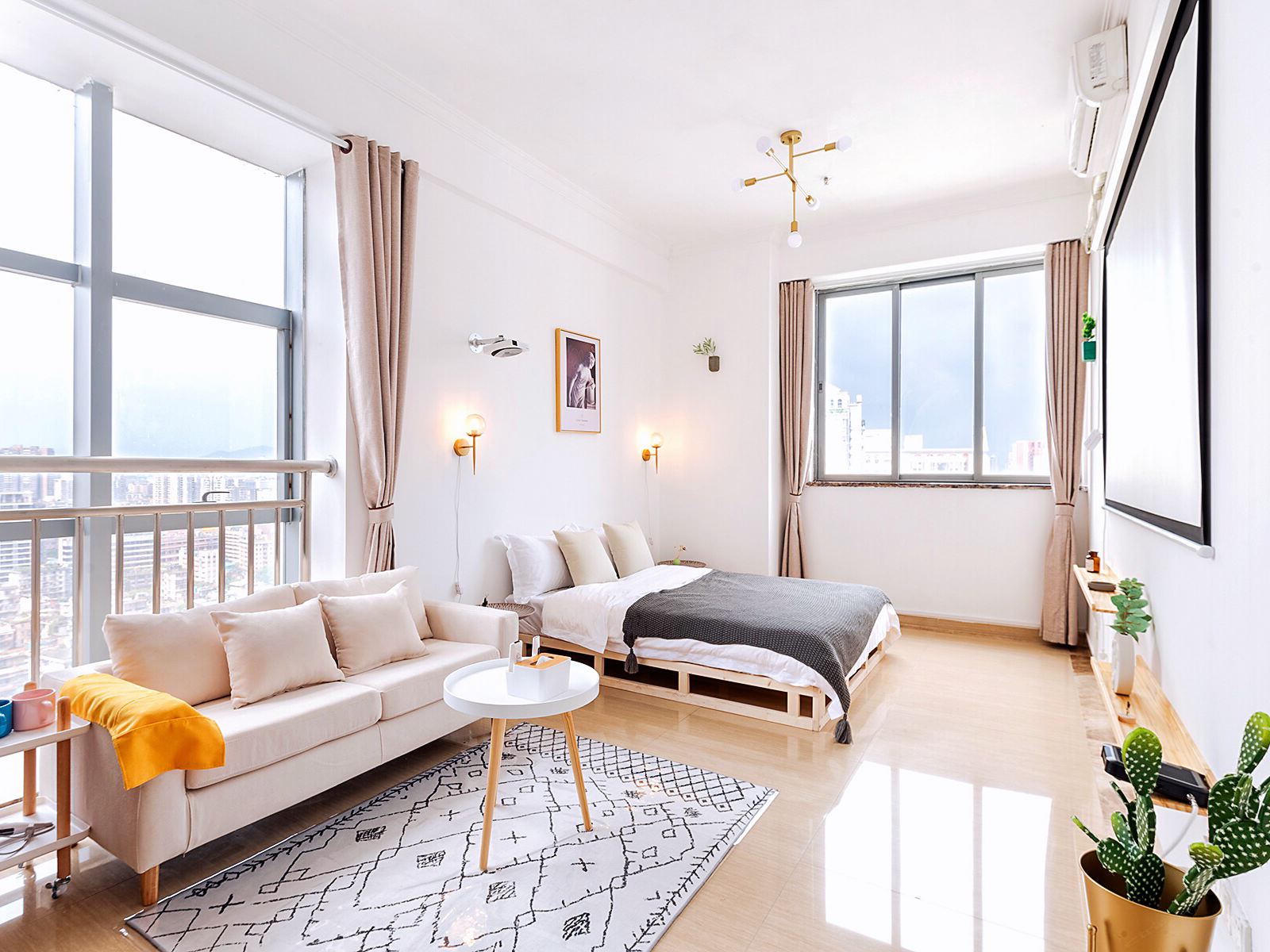 清新投影一居室