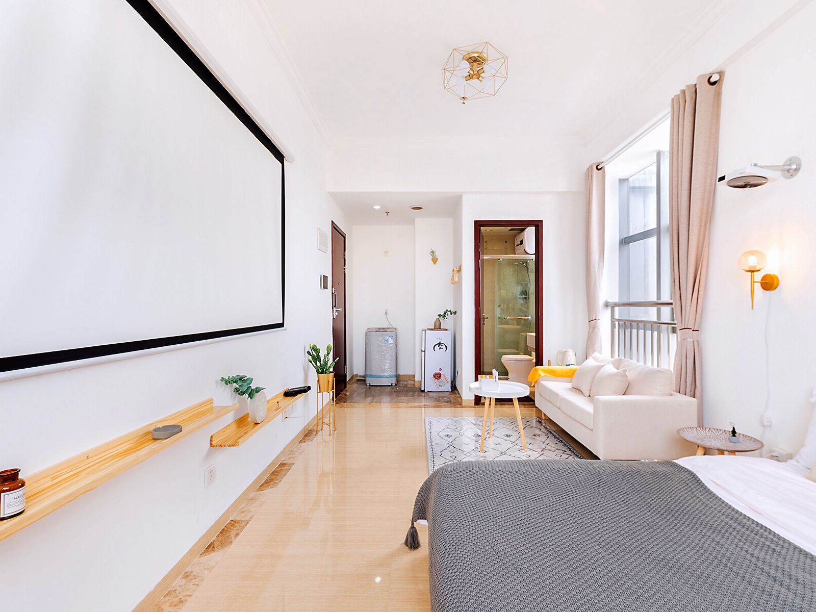 清新投影一居室