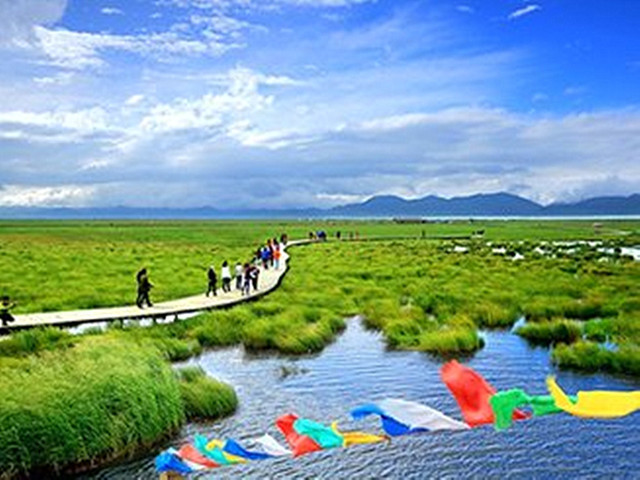 这里是保存*完好的湿地-- 【花湖】花湖位于四川若尔盖和甘肃郎木寺