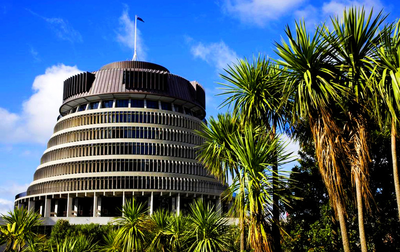 新西兰地标建筑举世无双的的蜂巢结构国会大夏