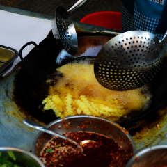 chinese frence fried style on the street food at Kunming , China