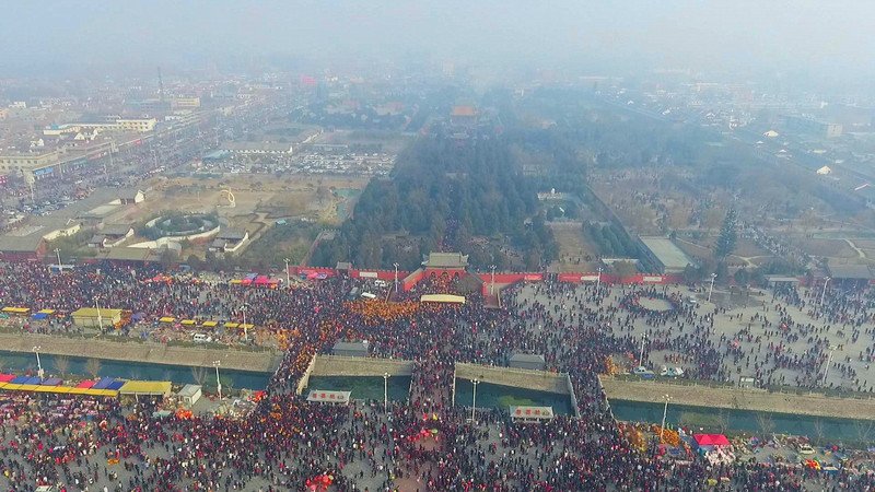 淮阳太昊陵人气有多高,香火有多旺?一组无人机航拍图告诉你答案