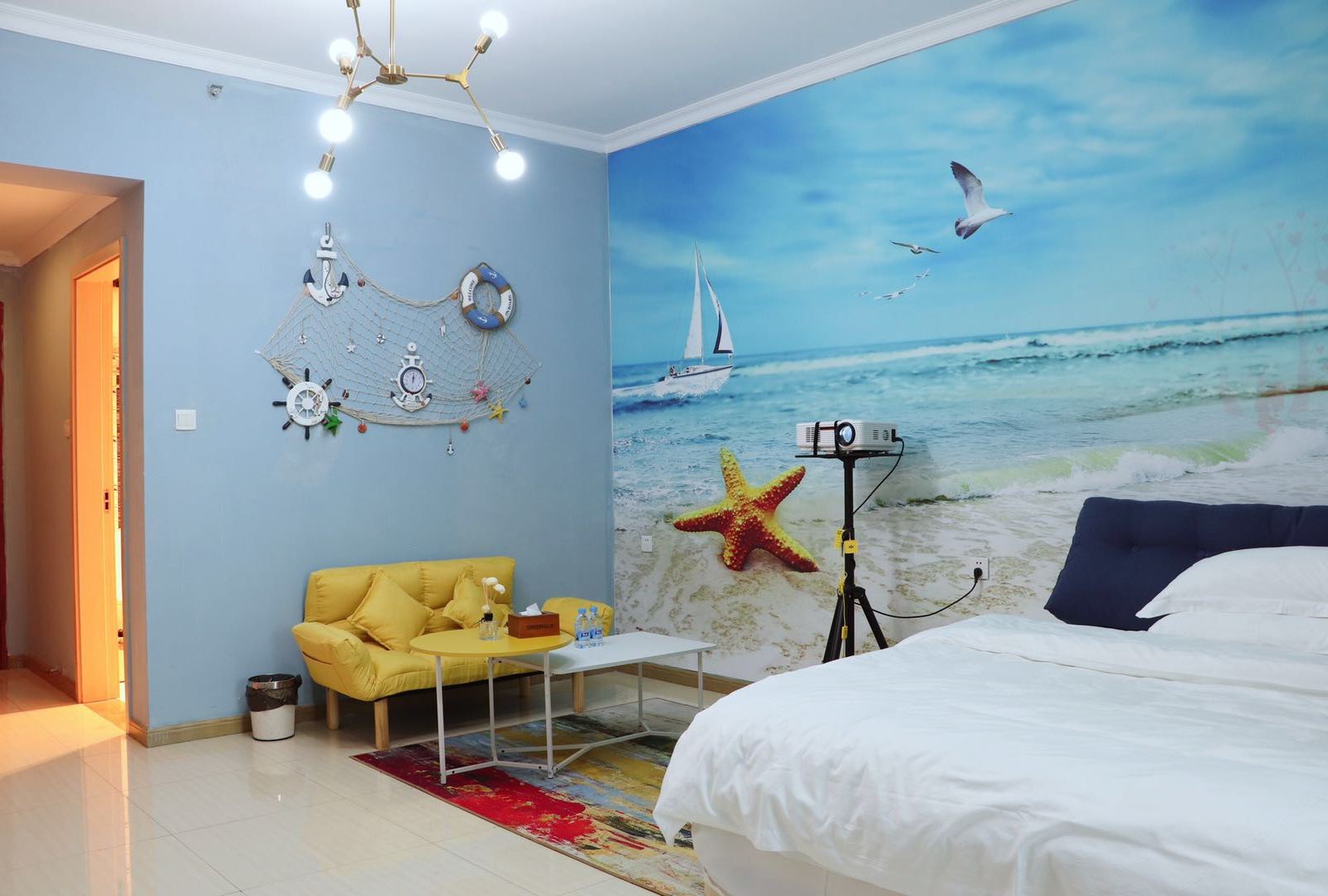 蓝色海洋私人影院大床房