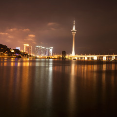 澳门东环湖观光塔夜景