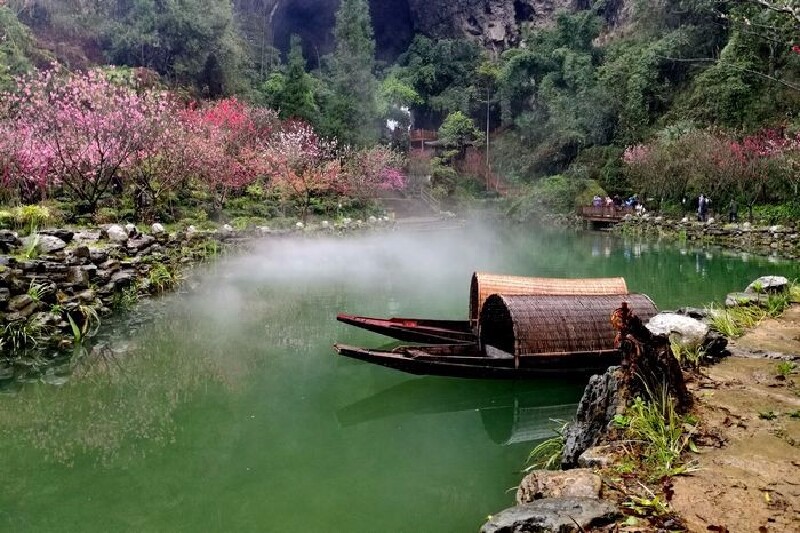 重庆酉阳桃花源 有如仙境 满眼桃红 如梦如幻