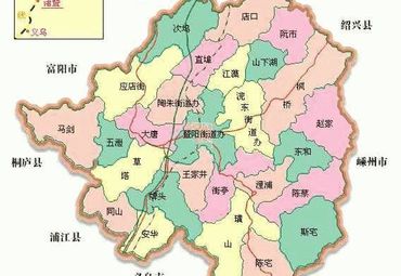 浙江诸暨各县分布图图片