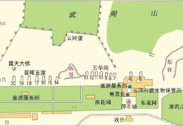 大同市云冈石窟导游图.