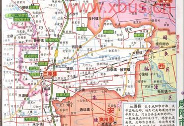 咸阳三原县交通地图