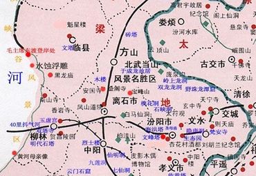 山西省吕梁市旅游地图
