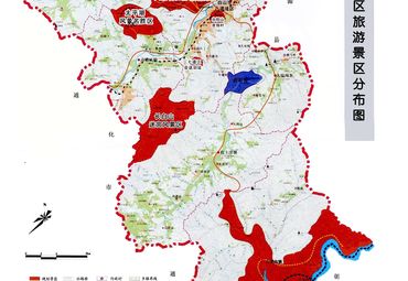 白山市八道江区旅游景区分布图