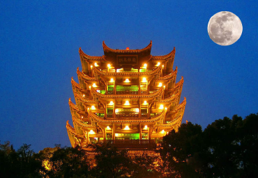 夜景黄鹤楼