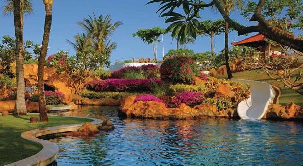 <巴厘岛君悦酒店4晚6日自助游>海边国际五星，水上宫殿，私人沙滩