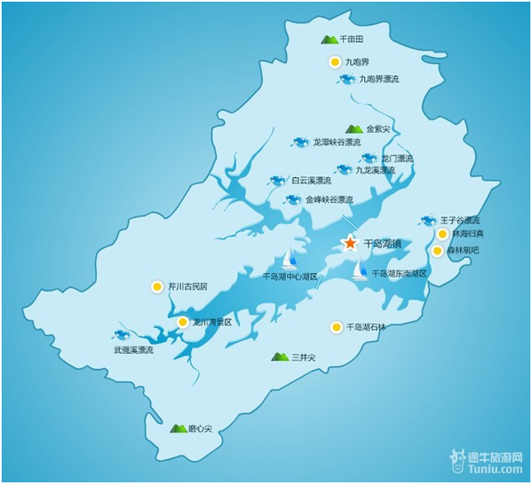 杭州旅游景点 千岛湖旅游地图_千岛湖旅游地形_千岛湖地理信息   部分