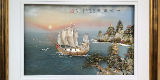 北海贝雕画